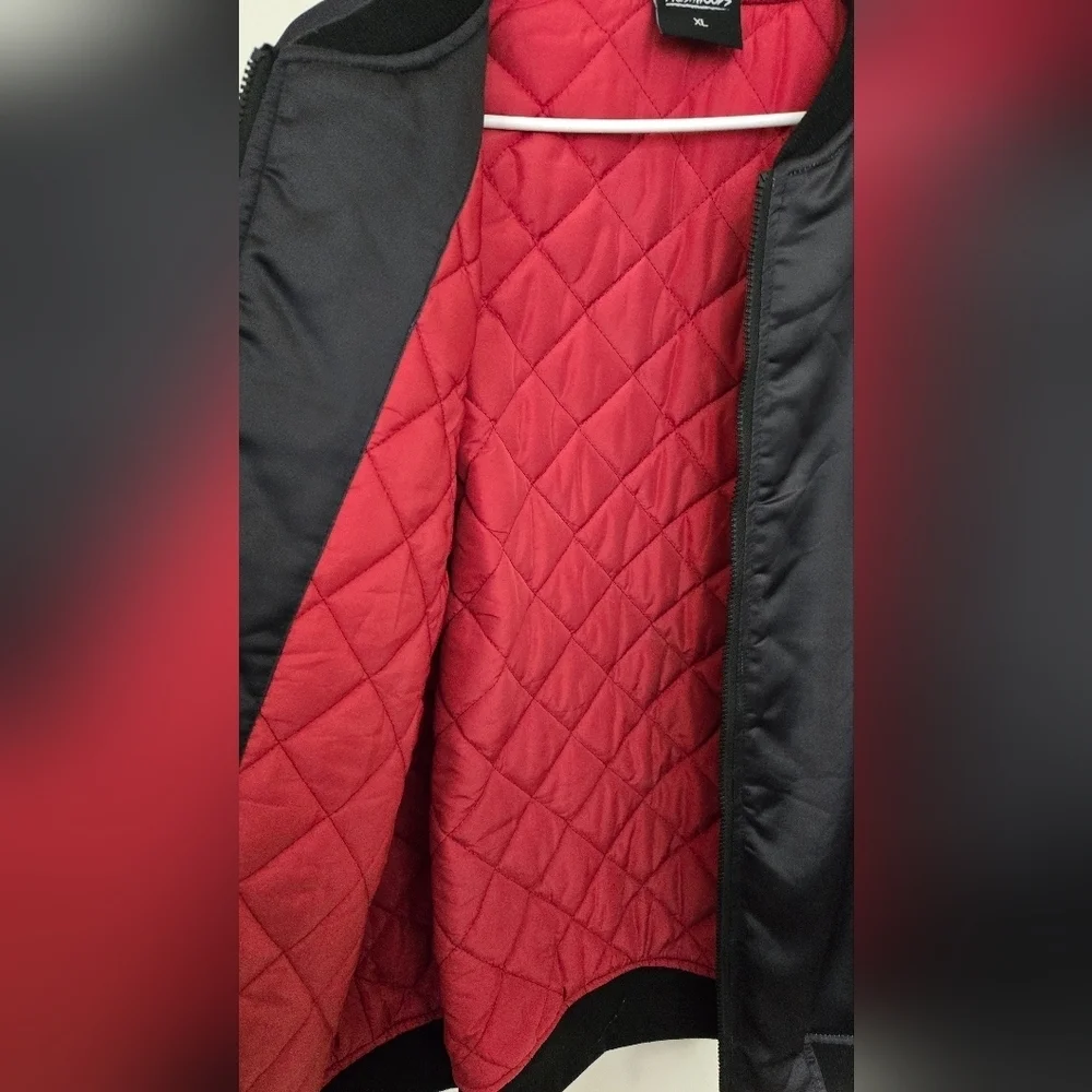 Fresh Hoods Bomber Jacket Coat Black Red Floral Mens XL EUC